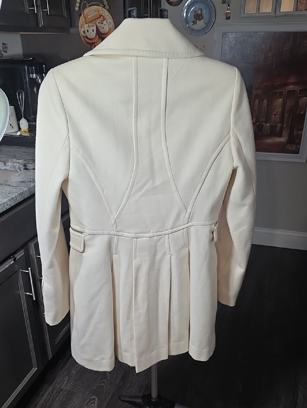 Laundry By Shelli Segal Cream Tailored Single-Breasted Blazer Coat - Picture 7 of 13